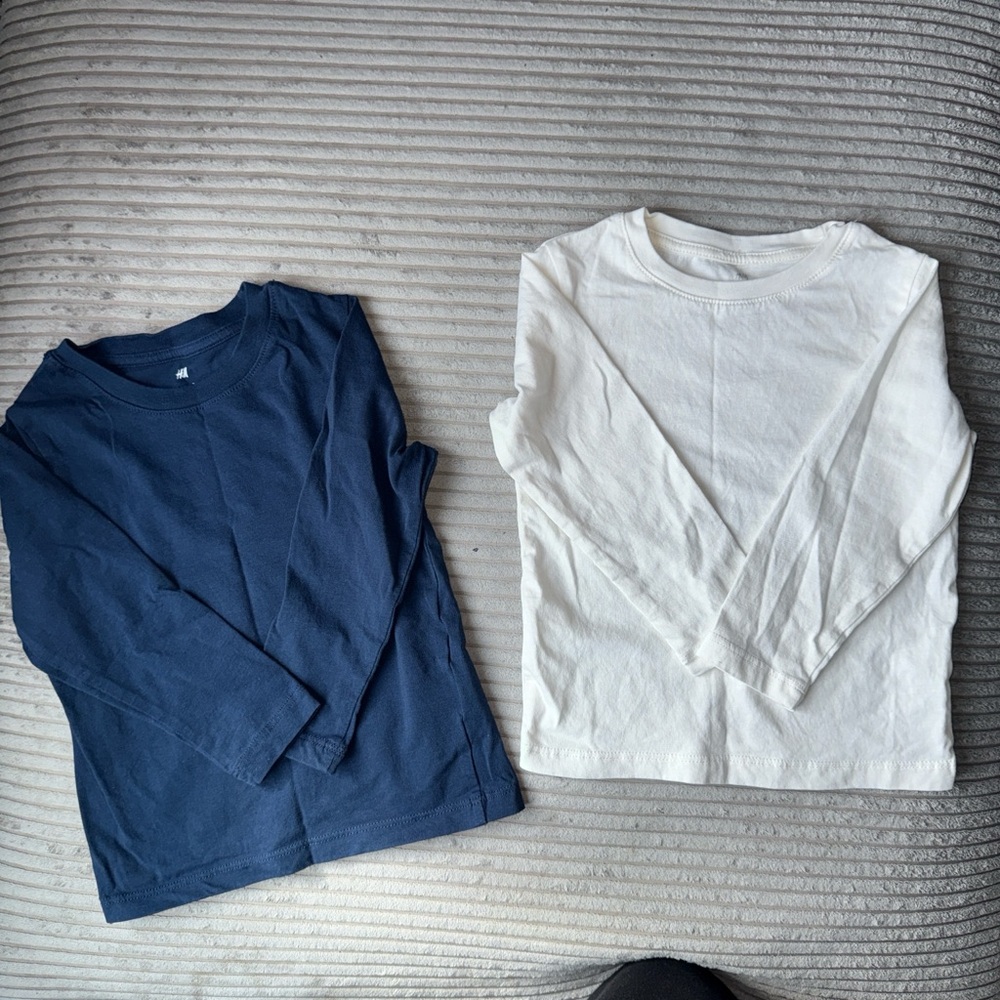 H&M Navy and White Long-Sleeve Kids Tee Set